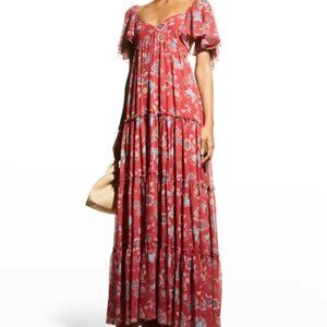 Sachin & Babi Kara Floral-Print Tiered Maxi Dress SIZE 4